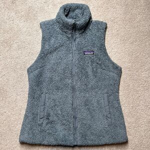 Patagonia Sherpa Fleece Vest Women Medium Teal Los Gatos Fuzzy Full Zip Gorpcore